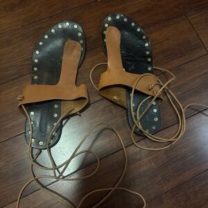 Leather Lace Up Sandals SOL SANA Size 7.5 (38) Great Condition